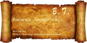Baronyi Teodóra névjegykártya