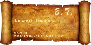 Baronyi Teodóra névjegykártya